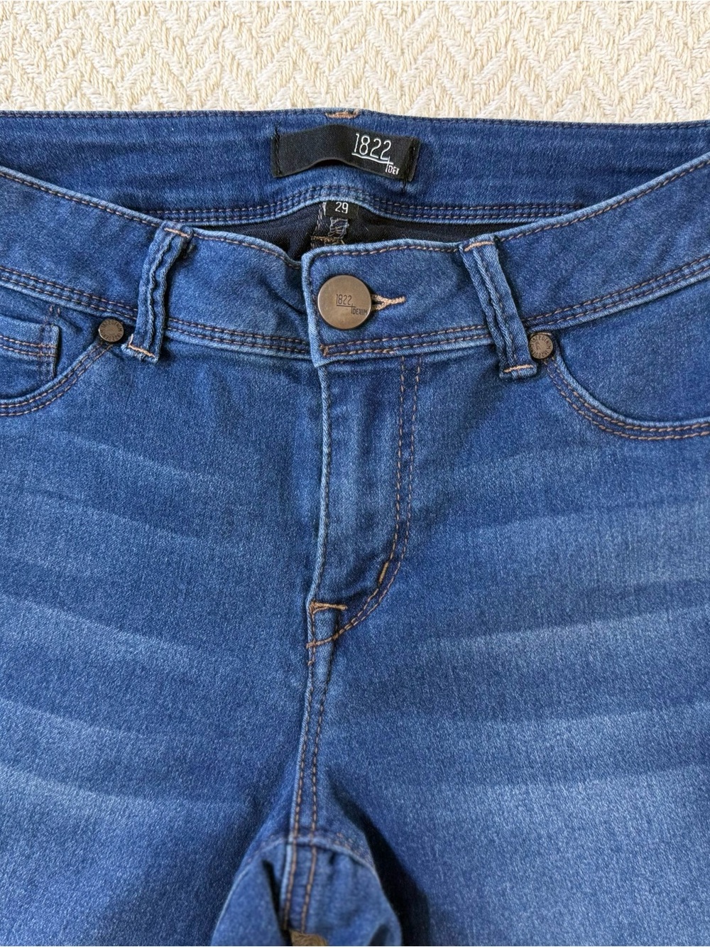 1822 Denim Mid Rise Butter Skinny Jeans Blue Womens Size 29 - Picture 3 of 13